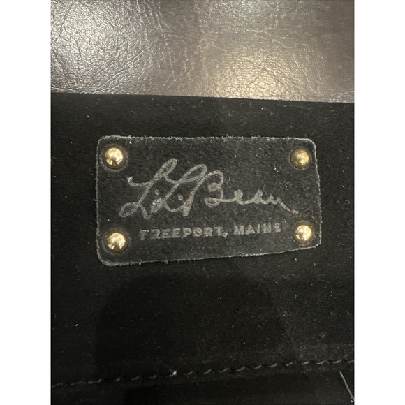 L.L. Bean Heritage‎ Totes Fold Over Nubuck Clutch Pouch Suede Leather Black - Picture 3 of 15